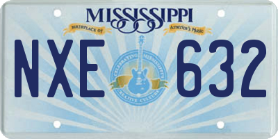 MS license plate NXE632