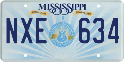 MS license plate NXE634