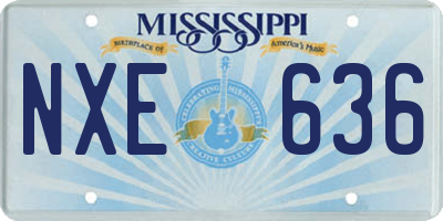 MS license plate NXE636