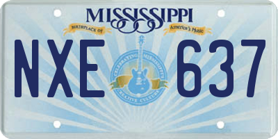 MS license plate NXE637