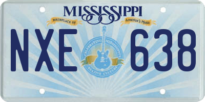 MS license plate NXE638