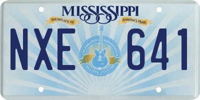 MS license plate NXE641
