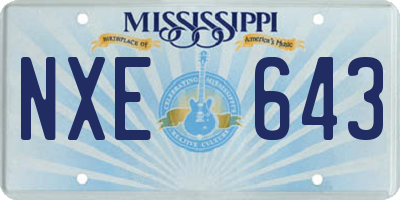 MS license plate NXE643