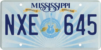 MS license plate NXE645