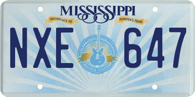 MS license plate NXE647