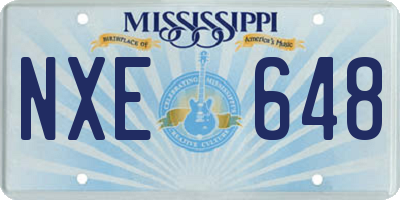 MS license plate NXE648