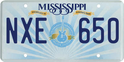 MS license plate NXE650