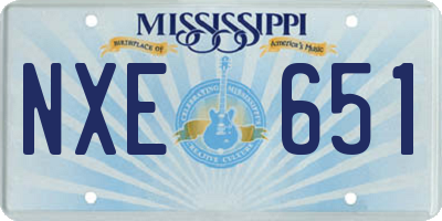 MS license plate NXE651