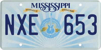 MS license plate NXE653