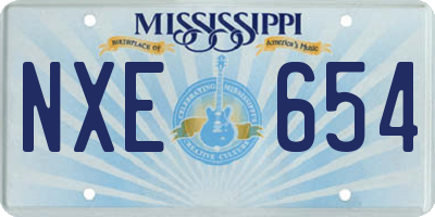 MS license plate NXE654