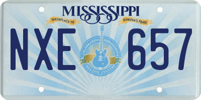 MS license plate NXE657