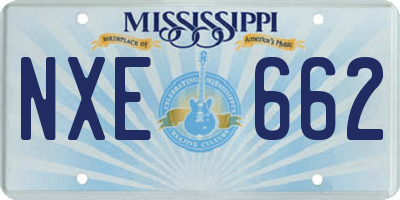 MS license plate NXE662
