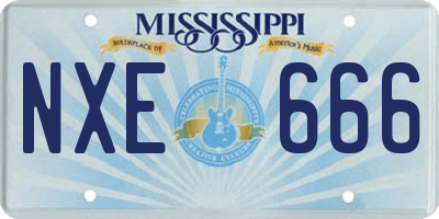 MS license plate NXE666