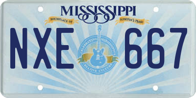 MS license plate NXE667