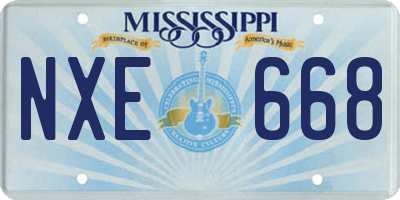 MS license plate NXE668