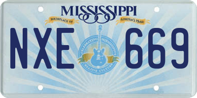 MS license plate NXE669