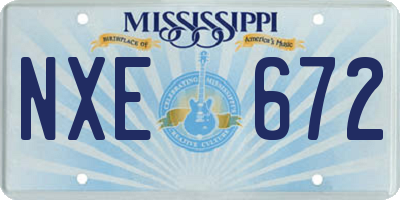 MS license plate NXE672