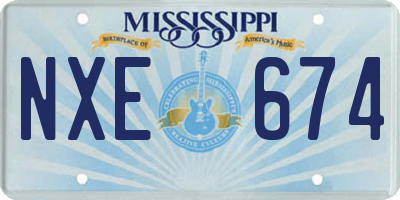 MS license plate NXE674