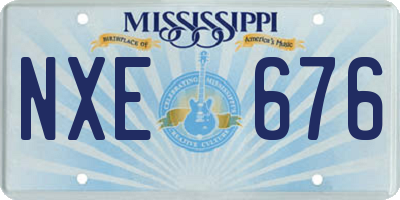 MS license plate NXE676