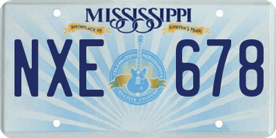 MS license plate NXE678