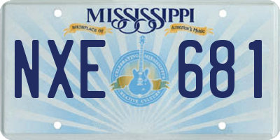 MS license plate NXE681