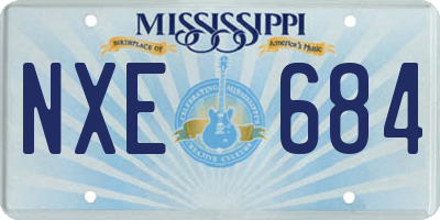 MS license plate NXE684