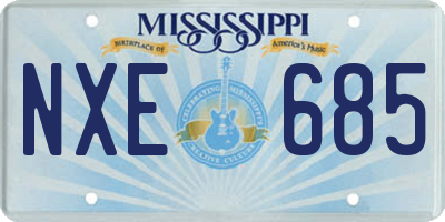 MS license plate NXE685