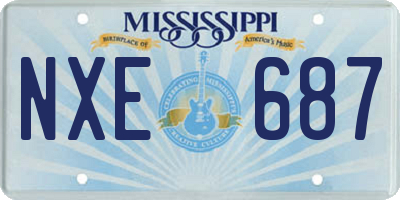 MS license plate NXE687