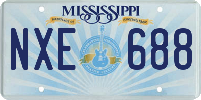 MS license plate NXE688