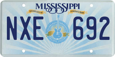 MS license plate NXE692