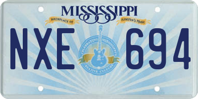 MS license plate NXE694