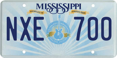 MS license plate NXE700