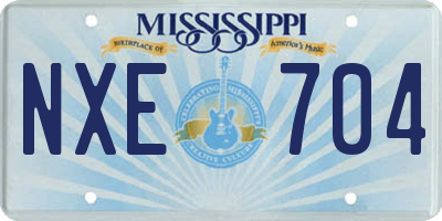 MS license plate NXE704