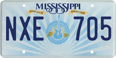 MS license plate NXE705