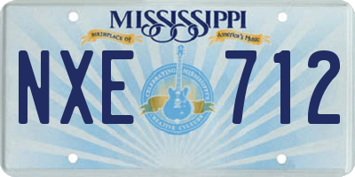 MS license plate NXE712