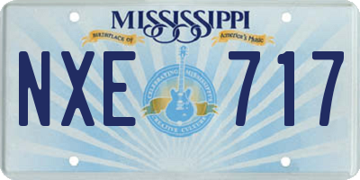 MS license plate NXE717
