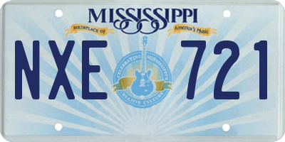 MS license plate NXE721
