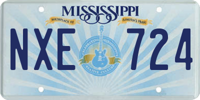 MS license plate NXE724
