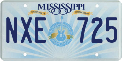 MS license plate NXE725