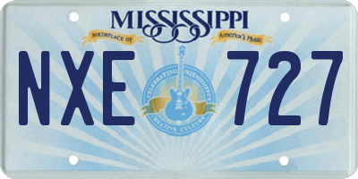 MS license plate NXE727