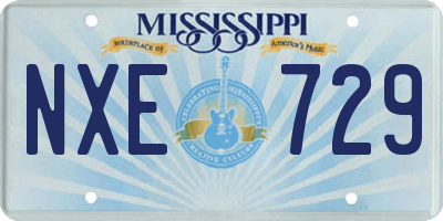 MS license plate NXE729