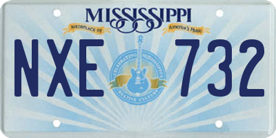 MS license plate NXE732