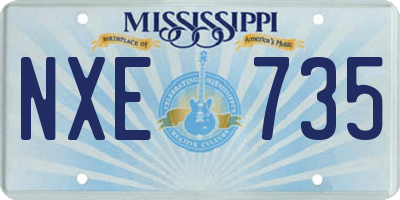 MS license plate NXE735