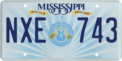 MS license plate NXE743
