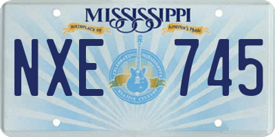 MS license plate NXE745