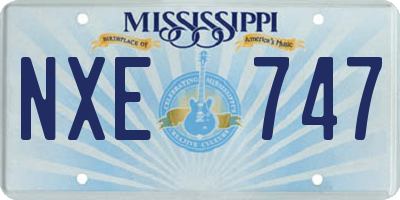 MS license plate NXE747