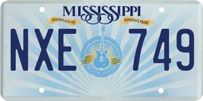 MS license plate NXE749