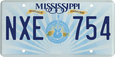 MS license plate NXE754
