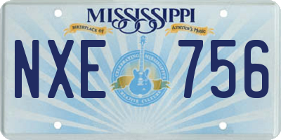 MS license plate NXE756