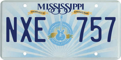 MS license plate NXE757